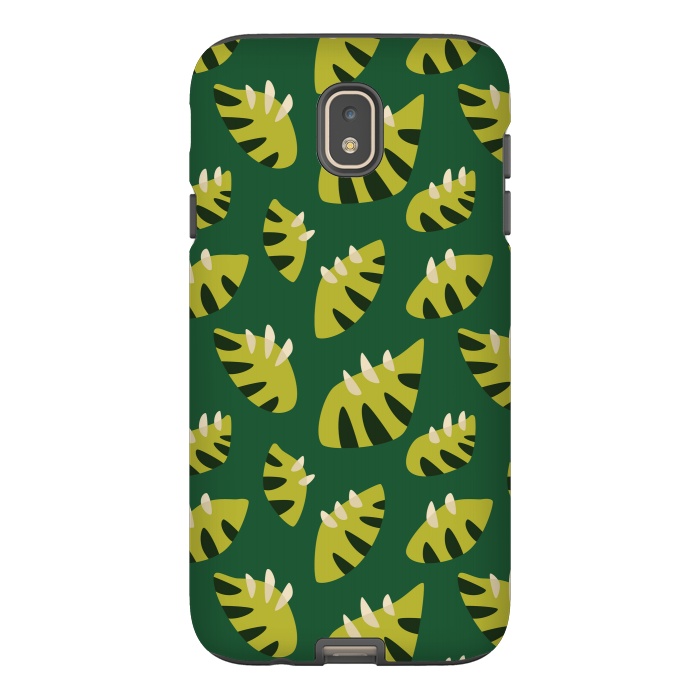 Galaxy J7 StrongFit Clawed Abstract Green Leaf Pattern by Boriana Giormova
