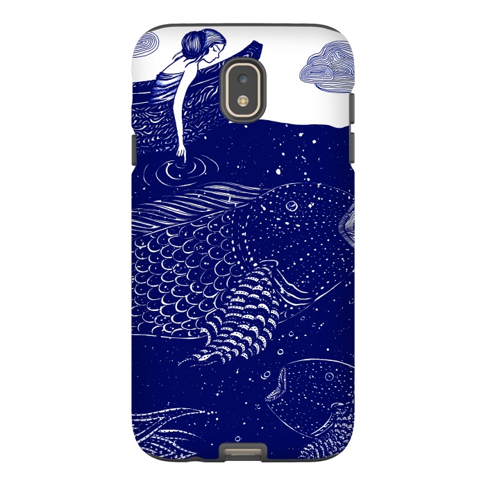 Galaxy J7 StrongFit The Blue Shimmering Sea Lights by ECMazur 