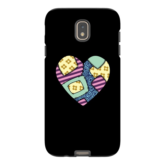 Galaxy J7 StrongFit Patchwork heart by Laura Nagel