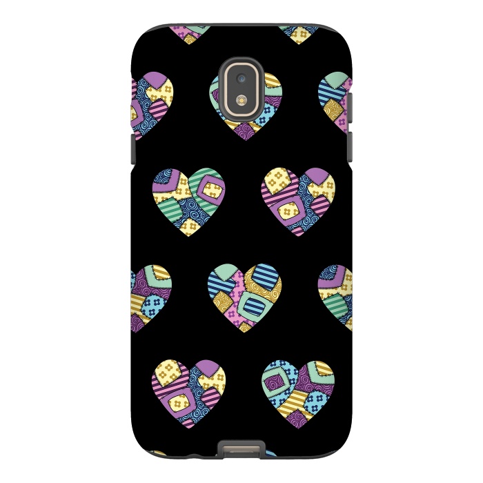 Galaxy J7 StrongFit patchwork heart pattern by Laura Nagel