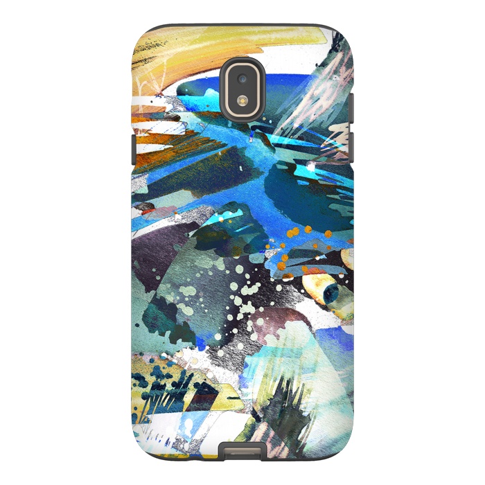 Galaxy J7 StrongFit Abstract watercolor splatter and brushstrokes by Oana 