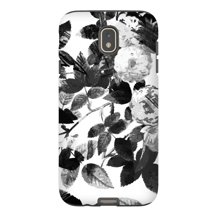 Galaxy J7 StrongFit Black and white ink roses by Oana 