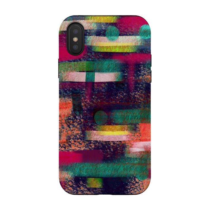 iPhone Xs / X StrongFit Abstract art colourful design multicolor by Josie