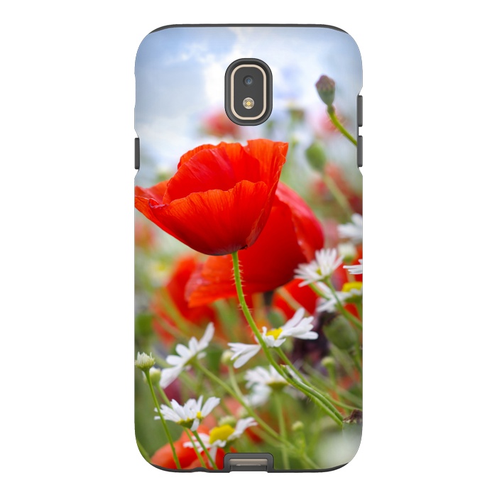Galaxy J7 StrongFit Red & White Flowers by Bledi