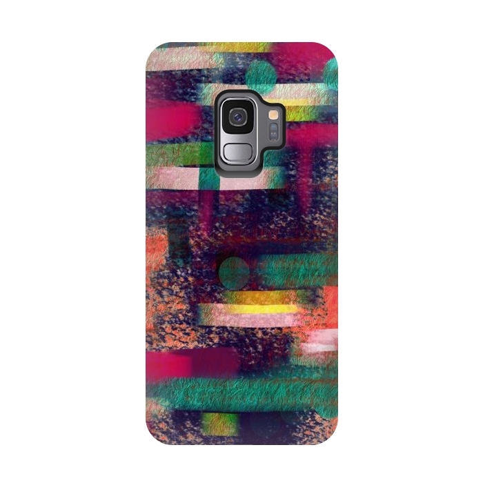 Galaxy S9 StrongFit Abstract art colourful design multicolor by Josie