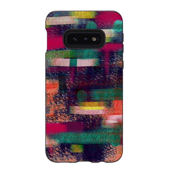 Galaxy S10e StrongFit Abstract art colourful design multicolor by Josie