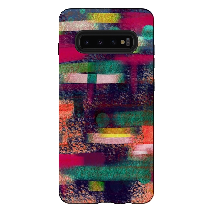 Galaxy S10 plus StrongFit Abstract art colourful design multicolor by Josie