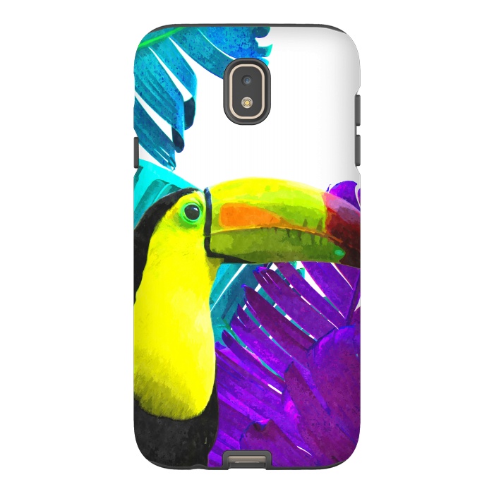 Galaxy J7 StrongFit Tropical Toucan Palm Leaves by Alemi
