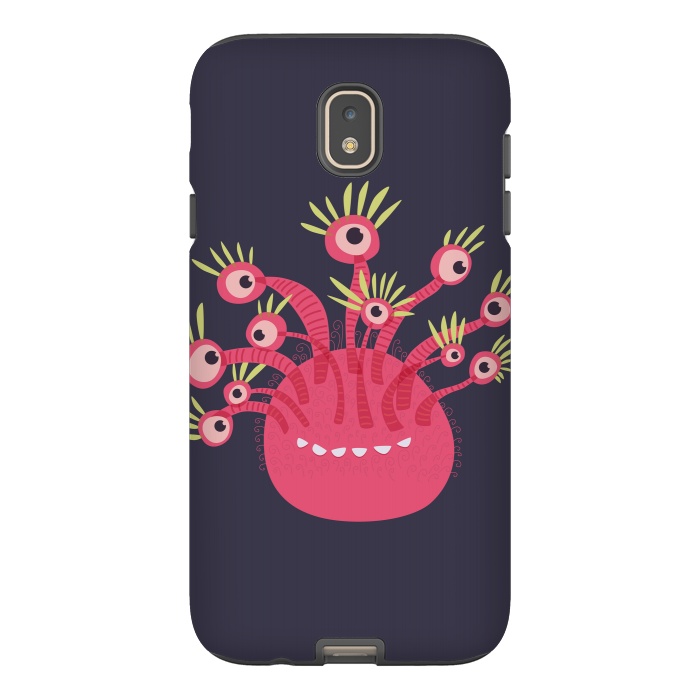 Galaxy J7 StrongFit Funny Pink Monster With Eleven Eyes by Boriana Giormova