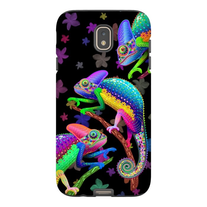 Galaxy J7 StrongFit Chameleon Fantasy Rainbow Colors by BluedarkArt