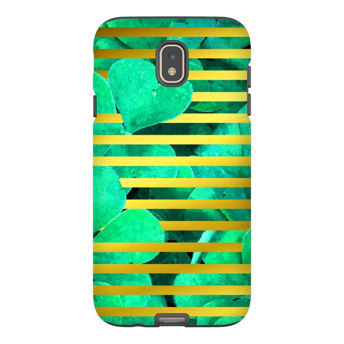 Galaxy J7 StrongFit Clover and Gold Stripes Geometric Illustration by Alemi