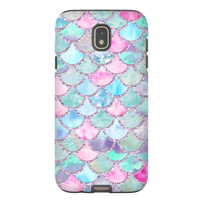 Galaxy J7 StrongFit Multicolor Pink & Blue Watercolor Mermaid Scales by  Utart