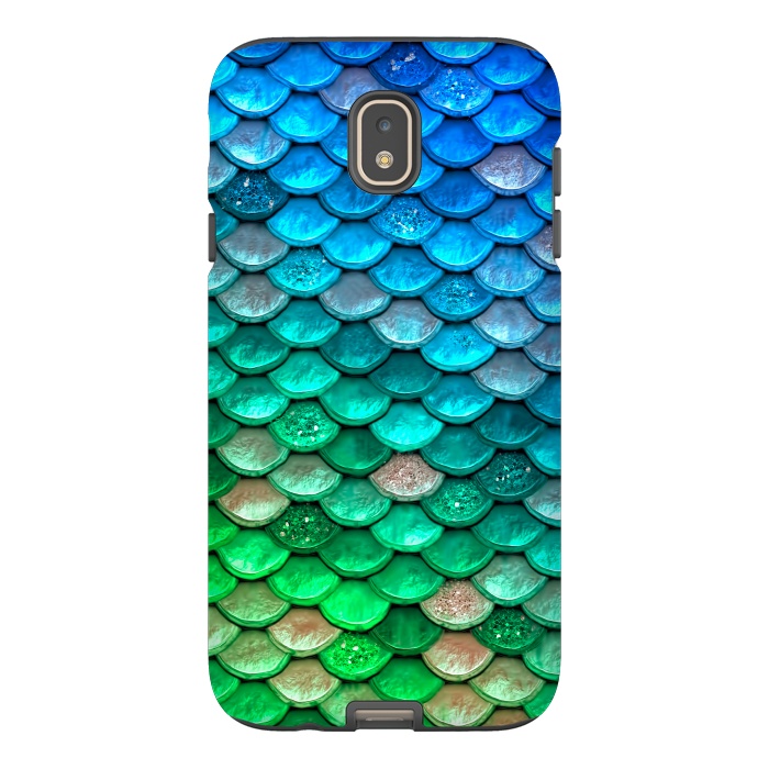 Galaxy J7 StrongFit Green & Blue Glitter Mermaid Scales by  Utart