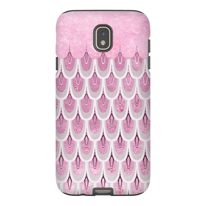 Galaxy J7 StrongFit Multicolor Pink & Silver Gray Mermaid Scales by  Utart