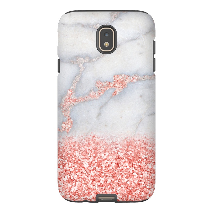 Galaxy J7 StrongFit Sparkly Pink Rose Gold Glitter Ombre Bohemian Marble by  Utart