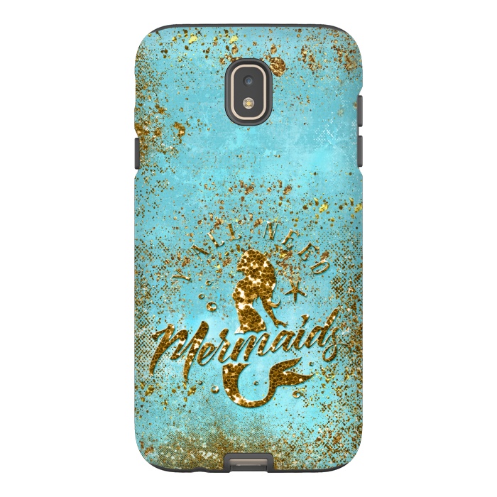 Galaxy J7 StrongFit We all need mermaids - Teal and Gold Glitter Typography  by  Utart
