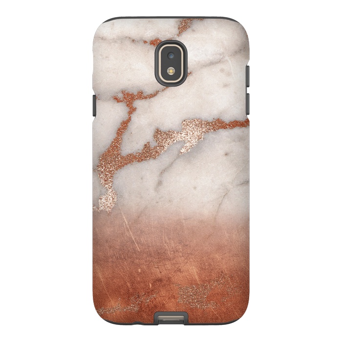 Galaxy J7 StrongFit Copper Trendy Veined Marble by  Utart