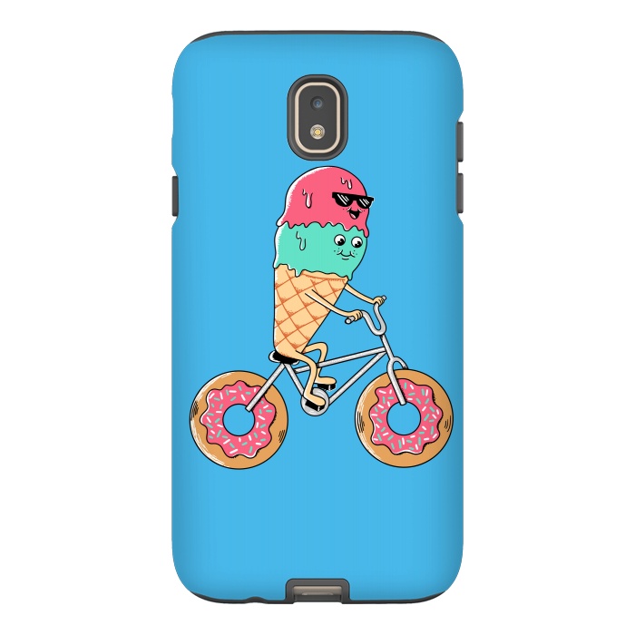 Galaxy J7 StrongFit Donut Bicycle Blue by Coffee Man
