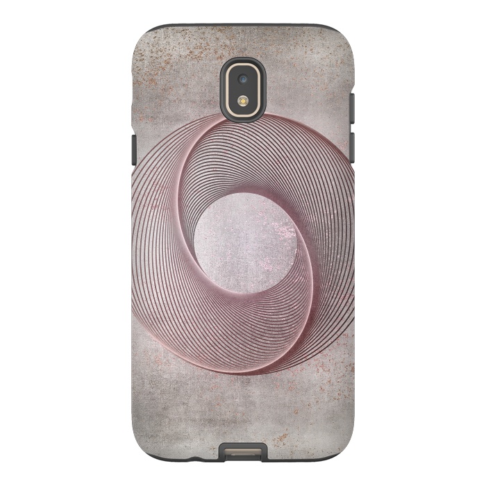 Galaxy J7 StrongFit Rose Gold Line Art Circle   by Andrea Haase