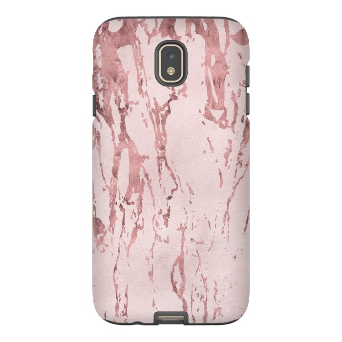 Galaxy J7 StrongFit Shiny Rose Gold Marble 2 by Andrea Haase