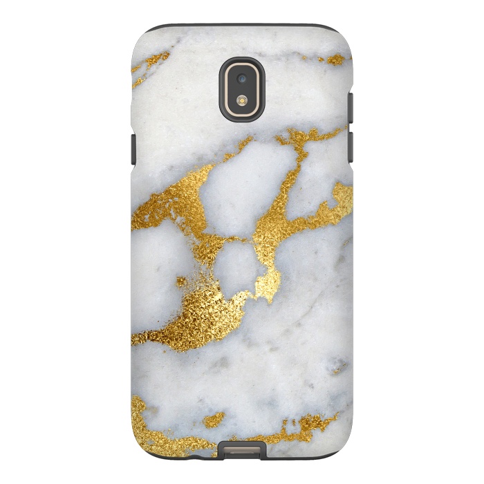 Galaxy J7 StrongFit Marble with Gold Metal Foil Veins by  Utart