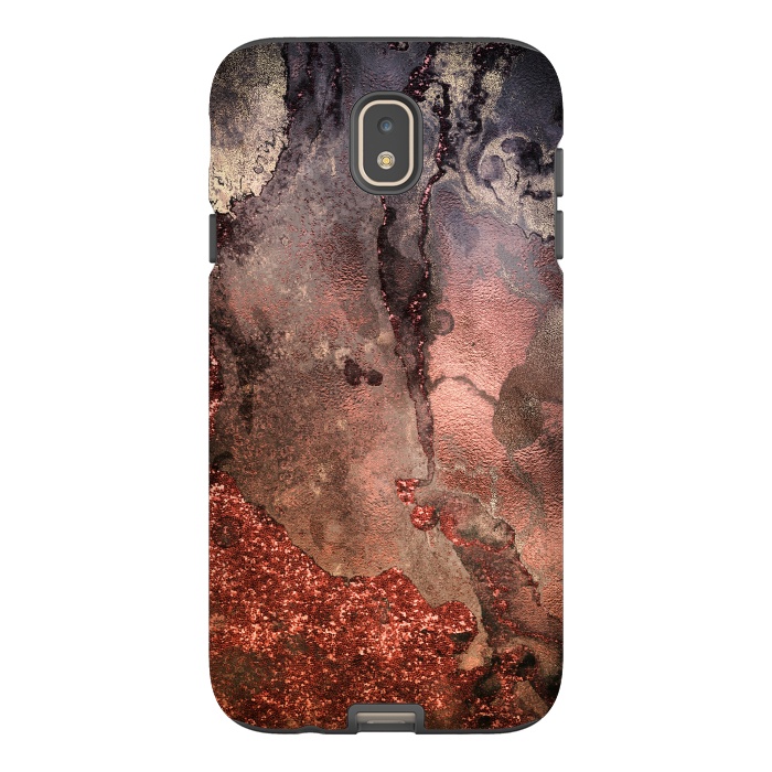 Galaxy J7 StrongFit Copper Glitter and Ink Marble by  Utart