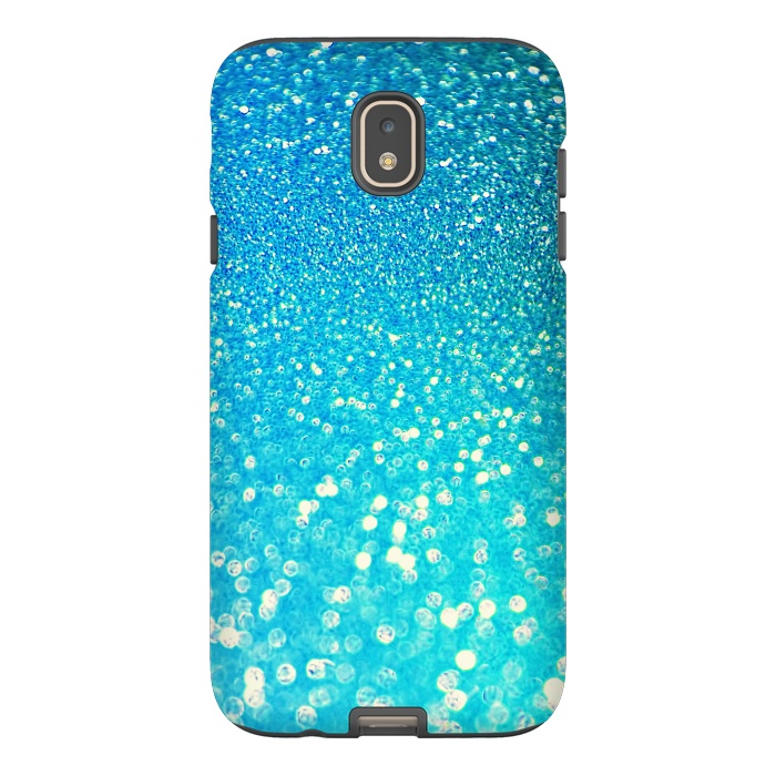 Galaxy J7 StrongFit Ocean Azure Blue Glitter by  Utart