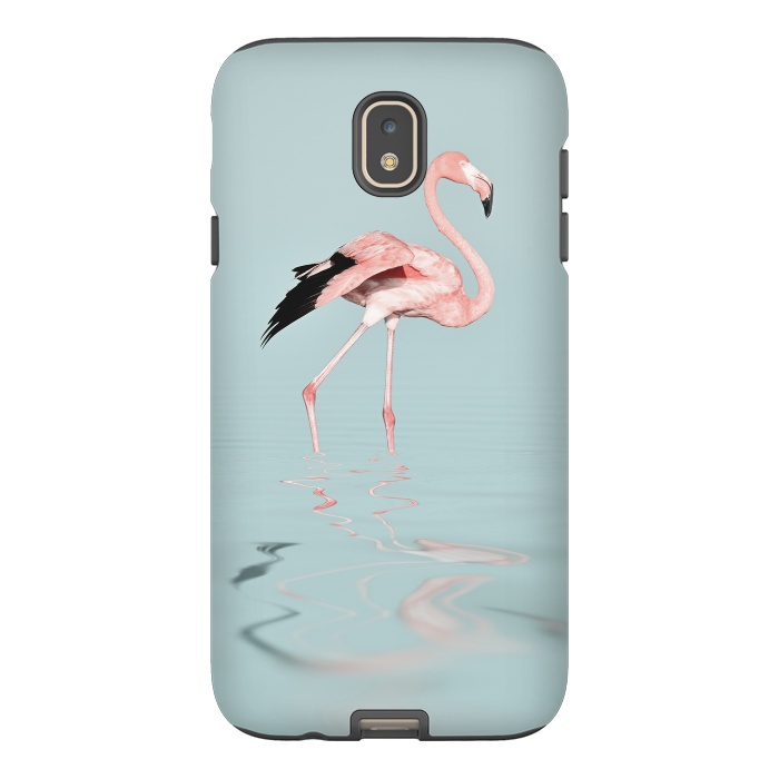 Galaxy J7 StrongFit Flamingo On Turquoise Waters by Andrea Haase