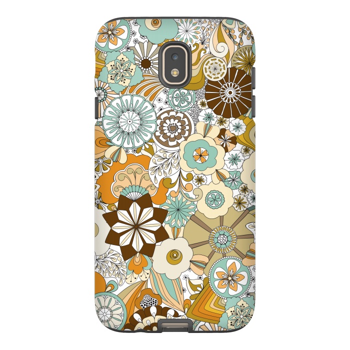 Galaxy J7 StrongFit Flowers, Flowers Everywhere Retro Colors by Paula Ohreen