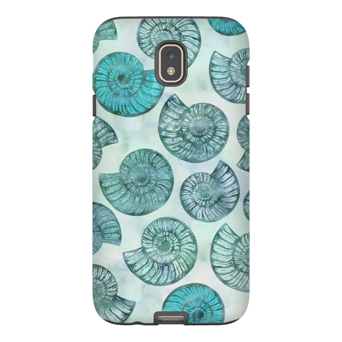 Galaxy J7 StrongFit Teal Fossils And Ammonites by Andrea Haase