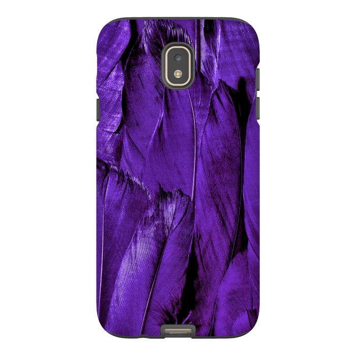 Galaxy J7 StrongFit Purple Feathers by Andrea Haase
