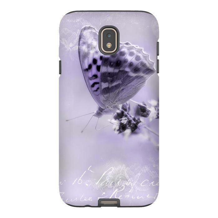 Galaxy J7 StrongFit Purple Butterfly by Andrea Haase