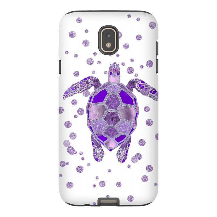 Galaxy J7 StrongFit Shimmering Purple Turtle by Andrea Haase