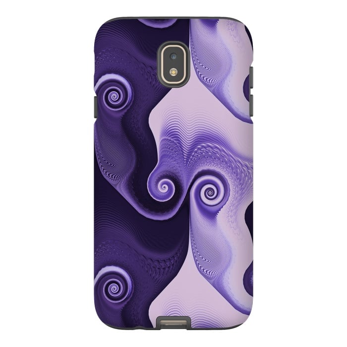 Galaxy J7 StrongFit Fancy Purple Spirals by Andrea Haase