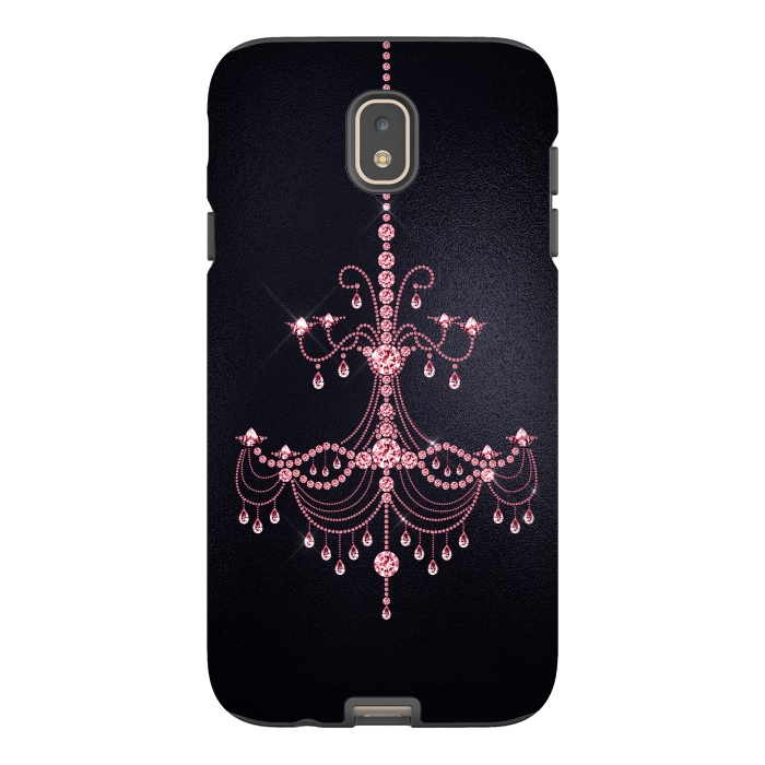 Galaxy J7 StrongFit Pink sparkling chandelier on metal black  by  Utart
