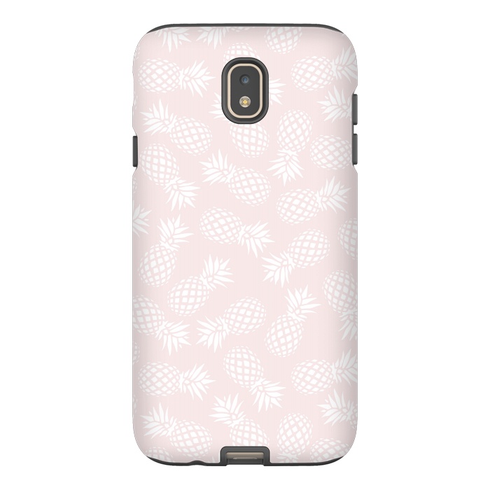 Galaxy J7 StrongFit Pineapple pattern on pink 022 by Jelena Obradovic