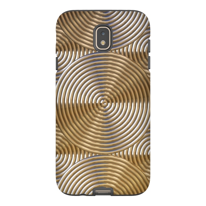 Galaxy J7 StrongFit Shiny Golden Metal Embossed Circles 2 by Andrea Haase