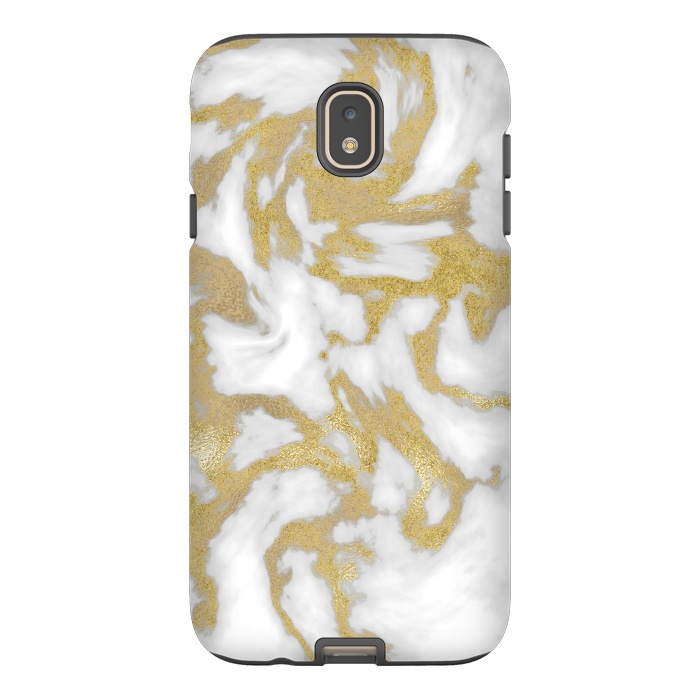 Galaxy J7 StrongFit White Gold Faux Marble by Andrea Haase