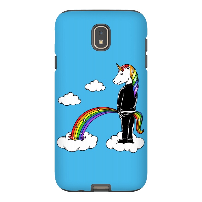 Galaxy J7 StrongFit Unicorn Rainbow Blue by Coffee Man
