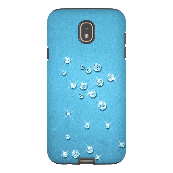 Galaxy J7 StrongFit Sparkling Rhinestones on Blue by Andrea Haase