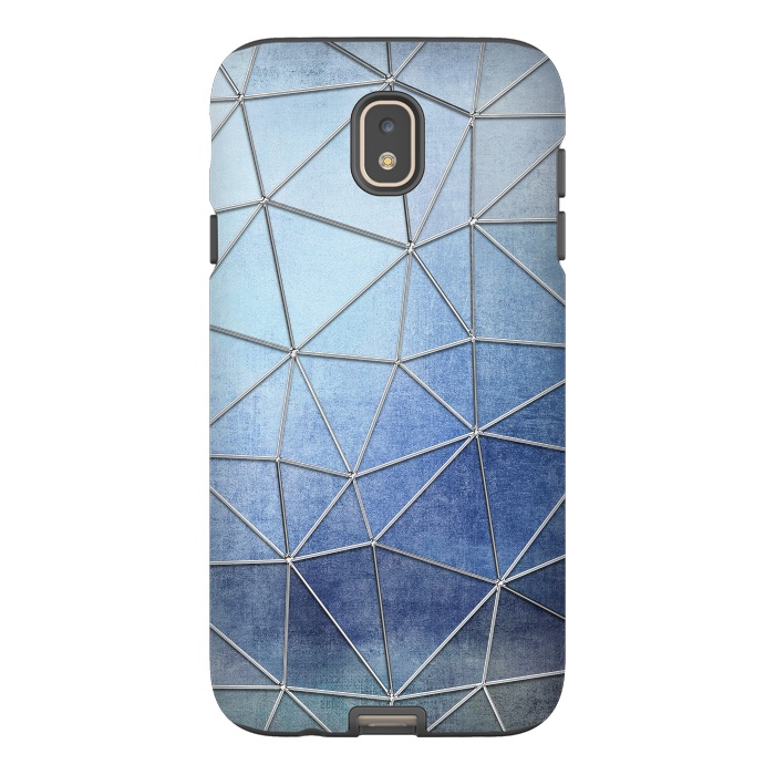 Galaxy J7 StrongFit Blue Triangles 2 by Andrea Haase