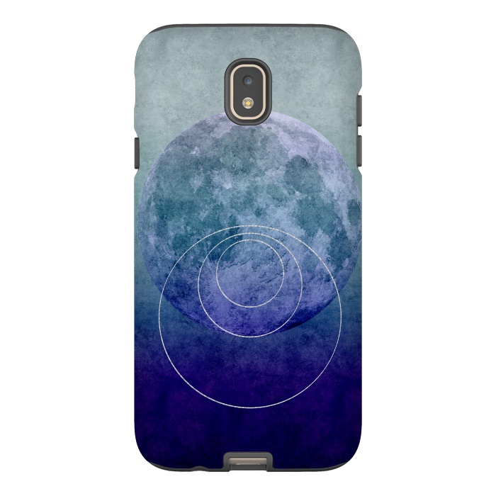 Galaxy J7 StrongFit Blue Abstract Moon by Andrea Haase