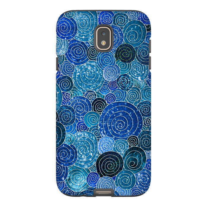 Galaxy J7 StrongFit Blue Glitter Circles Dance by  Utart
