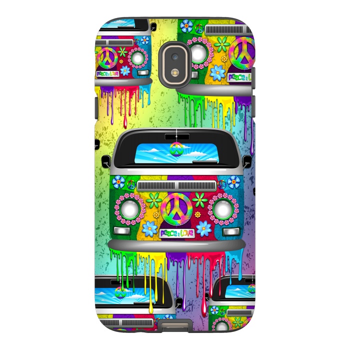Galaxy J7 StrongFit Hippie Van Dripping Rainbow Paint by BluedarkArt