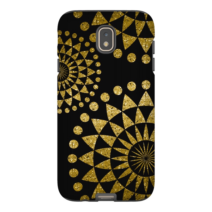 Galaxy J7 StrongFit Golden Sparkle Mandala by Andrea Haase