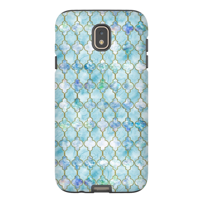 Galaxy J7 StrongFit Blue Moroccan Shapes Pattern  by  Utart