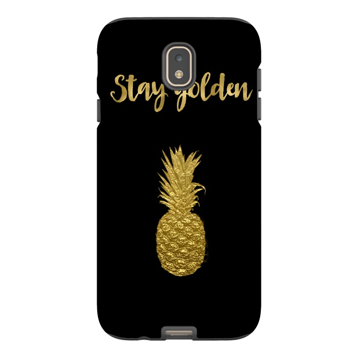 Galaxy J7 StrongFit Stay Golden Precious Tropical Pineapple by Andrea Haase