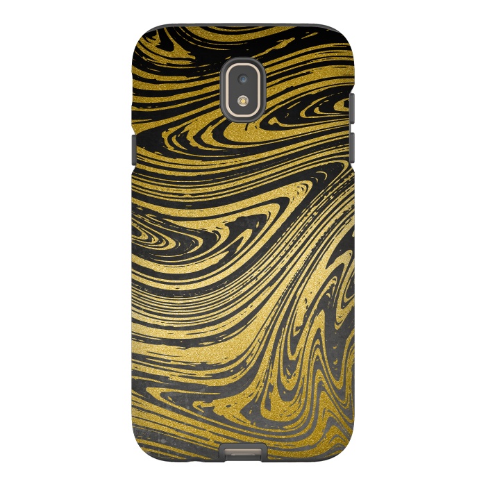 Galaxy J7 StrongFit Black Gold Marble 2 by Andrea Haase