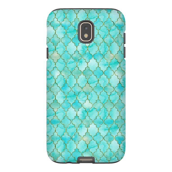 Galaxy J7 StrongFit Multicolor Teal Blue Moroccan Shapes Pattern  by  Utart