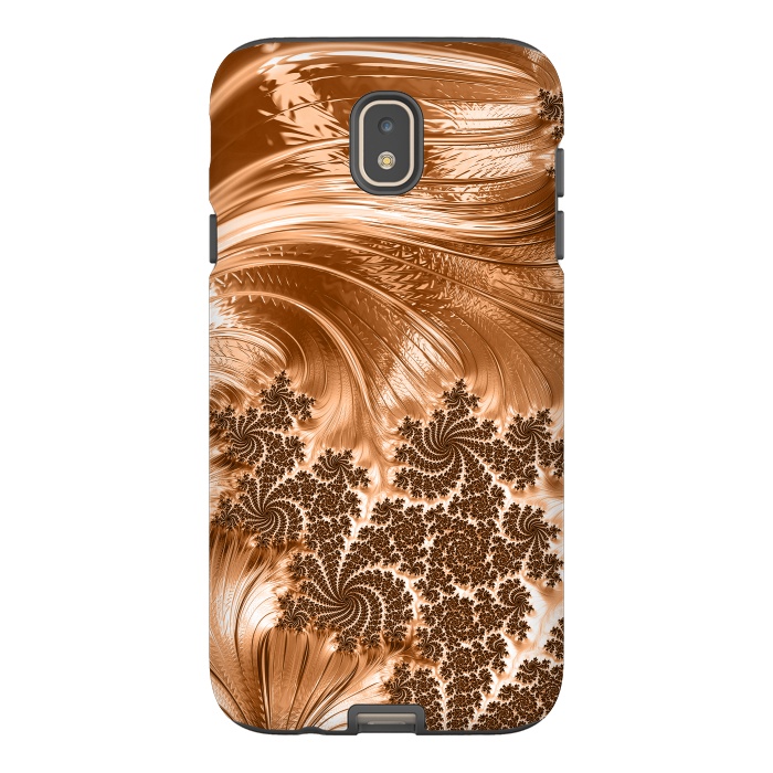 Galaxy J7 StrongFit Copper Floral Fractal by Andrea Haase